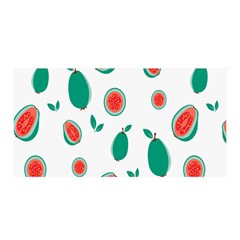 Fruit Green Red Guavas Leaf Satin Wrap by Mariart