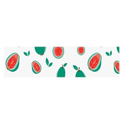 Fruit Green Red Guavas Leaf Satin Scarf (oblong) by Mariart