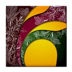 Flower Floral Leaf Star Sunflower Green Red Yellow Brown Sexxy Tile Coasters by Mariart