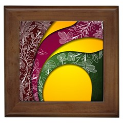 Flower Floral Leaf Star Sunflower Green Red Yellow Brown Sexxy Framed Tiles by Mariart