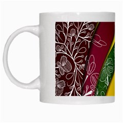 Flower Floral Leaf Star Sunflower Green Red Yellow Brown Sexxy White Mugs by Mariart