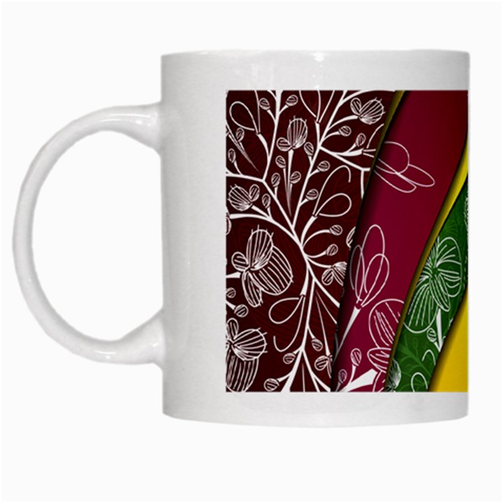 Flower Floral Leaf Star Sunflower Green Red Yellow Brown Sexxy White Mugs