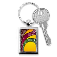 Flower Floral Leaf Star Sunflower Green Red Yellow Brown Sexxy Key Chains (rectangle)  by Mariart