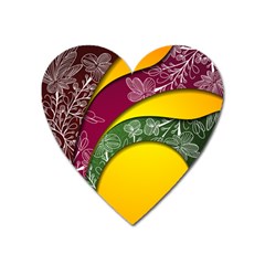 Flower Floral Leaf Star Sunflower Green Red Yellow Brown Sexxy Heart Magnet