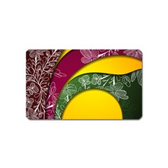 Flower Floral Leaf Star Sunflower Green Red Yellow Brown Sexxy Magnet (name Card)