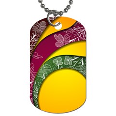 Flower Floral Leaf Star Sunflower Green Red Yellow Brown Sexxy Dog Tag (one Side) by Mariart