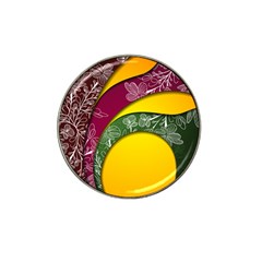 Flower Floral Leaf Star Sunflower Green Red Yellow Brown Sexxy Hat Clip Ball Marker by Mariart