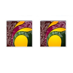 Flower Floral Leaf Star Sunflower Green Red Yellow Brown Sexxy Cufflinks (square) by Mariart