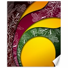 Flower Floral Leaf Star Sunflower Green Red Yellow Brown Sexxy Canvas 16  X 20  