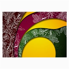 Flower Floral Leaf Star Sunflower Green Red Yellow Brown Sexxy Large Glasses Cloth (2-side) by Mariart