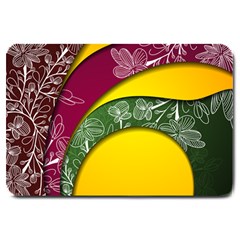 Flower Floral Leaf Star Sunflower Green Red Yellow Brown Sexxy Large Doormat  by Mariart