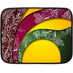 Flower Floral Leaf Star Sunflower Green Red Yellow Brown Sexxy Fleece Blanket (mini) by Mariart