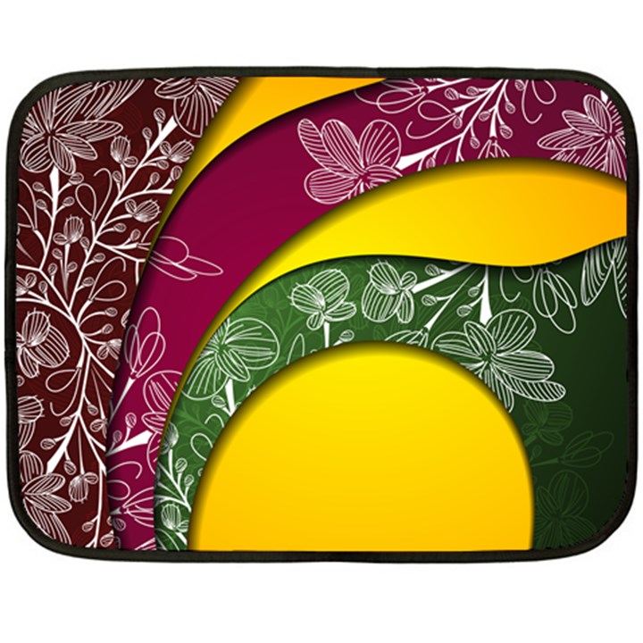 Flower Floral Leaf Star Sunflower Green Red Yellow Brown Sexxy Fleece Blanket (Mini)