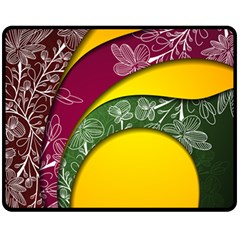 Flower Floral Leaf Star Sunflower Green Red Yellow Brown Sexxy Fleece Blanket (medium)  by Mariart