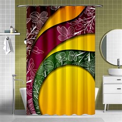 Flower Floral Leaf Star Sunflower Green Red Yellow Brown Sexxy Shower Curtain 48  X 72  (small)  by Mariart