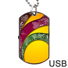 Flower Floral Leaf Star Sunflower Green Red Yellow Brown Sexxy Dog Tag Usb Flash (two Sides) by Mariart