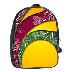 Flower Floral Leaf Star Sunflower Green Red Yellow Brown Sexxy School Bags (xl)  by Mariart