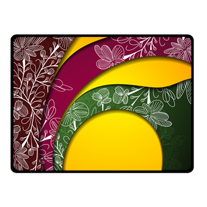 Flower Floral Leaf Star Sunflower Green Red Yellow Brown Sexxy Double Sided Fleece Blanket (Small) 