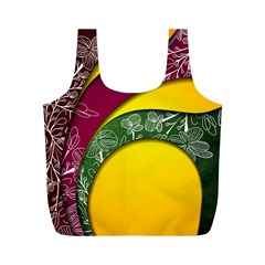 Flower Floral Leaf Star Sunflower Green Red Yellow Brown Sexxy Full Print Recycle Bags (m)  by Mariart