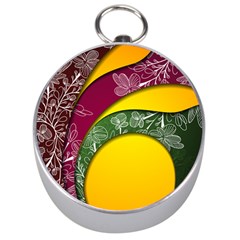 Flower Floral Leaf Star Sunflower Green Red Yellow Brown Sexxy Silver Compasses by Mariart