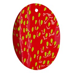 Fruit Seed Strawberries Red Yellow Frees Ornament (Oval)