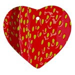 Fruit Seed Strawberries Red Yellow Frees Ornament (Heart) Front