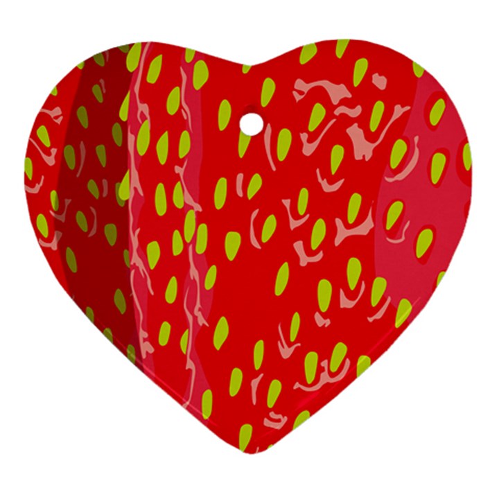 Fruit Seed Strawberries Red Yellow Frees Ornament (Heart)