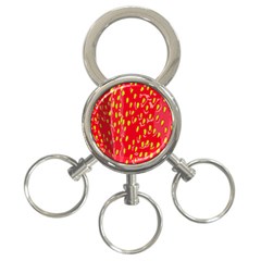 Fruit Seed Strawberries Red Yellow Frees 3-Ring Key Chains