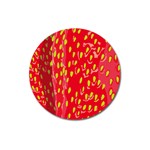 Fruit Seed Strawberries Red Yellow Frees Magnet 3  (Round) Front