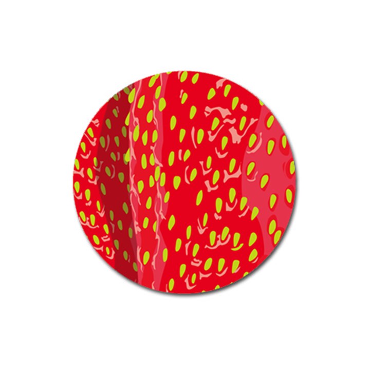 Fruit Seed Strawberries Red Yellow Frees Magnet 3  (Round)