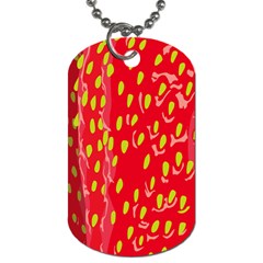 Fruit Seed Strawberries Red Yellow Frees Dog Tag (one Side) by Mariart