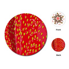 Fruit Seed Strawberries Red Yellow Frees Playing Cards (round)  by Mariart