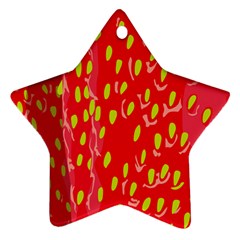 Fruit Seed Strawberries Red Yellow Frees Star Ornament (Two Sides)