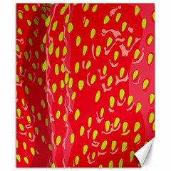 Fruit Seed Strawberries Red Yellow Frees Canvas 8  x 10 