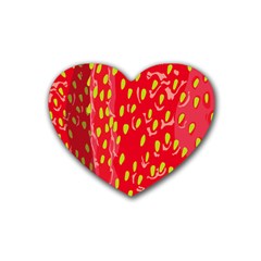 Fruit Seed Strawberries Red Yellow Frees Rubber Coaster (Heart) 