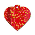 Fruit Seed Strawberries Red Yellow Frees Dog Tag Heart (Two Sides) Back