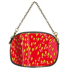 Fruit Seed Strawberries Red Yellow Frees Chain Purses (One Side) 