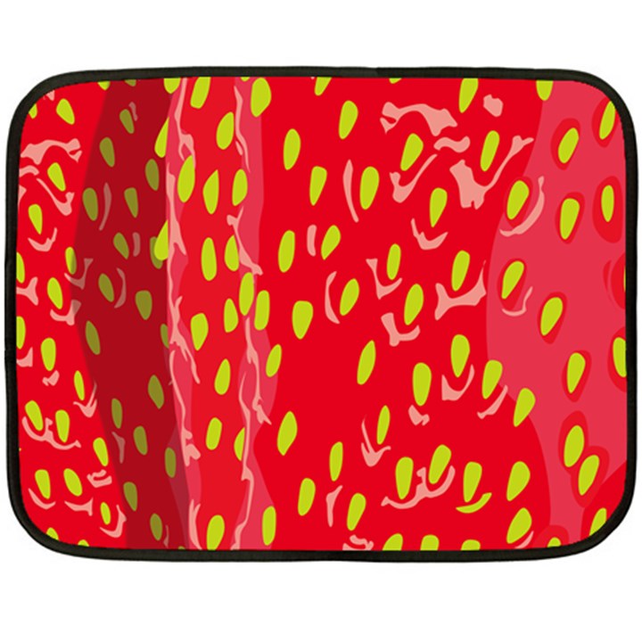 Fruit Seed Strawberries Red Yellow Frees Double Sided Fleece Blanket (Mini) 