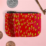 Fruit Seed Strawberries Red Yellow Frees Mini Coin Purses Front