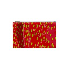 Fruit Seed Strawberries Red Yellow Frees Cosmetic Bag (Small) 