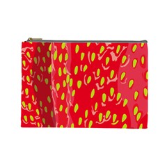 Fruit Seed Strawberries Red Yellow Frees Cosmetic Bag (Large) 