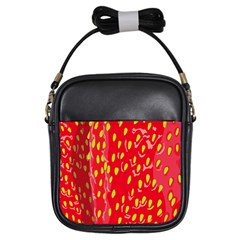 Fruit Seed Strawberries Red Yellow Frees Girls Sling Bags