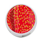 Fruit Seed Strawberries Red Yellow Frees 4-Port USB Hub (Two Sides)  Back