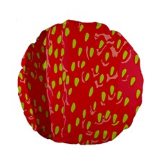 Fruit Seed Strawberries Red Yellow Frees Standard 15  Premium Round Cushions