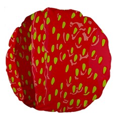 Fruit Seed Strawberries Red Yellow Frees Large 18  Premium Round Cushions