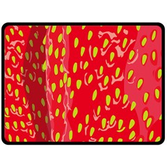 Fruit Seed Strawberries Red Yellow Frees Double Sided Fleece Blanket (Large) 