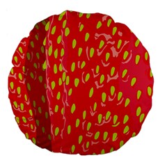 Fruit Seed Strawberries Red Yellow Frees Large 18  Premium Flano Round Cushions