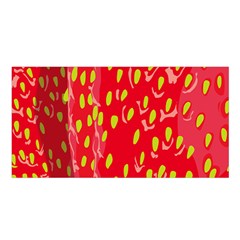 Fruit Seed Strawberries Red Yellow Frees Satin Shawl