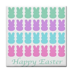 Happy Easter Rabbit Color Green Purple Blue Pink Tile Coasters by Mariart