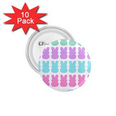 Happy Easter Rabbit Color Green Purple Blue Pink 1 75  Buttons (10 Pack)